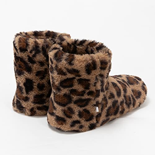 mianshe Women's and Men's Fluffy Bootie Slipper Sock with Memory Foam House Shoes3