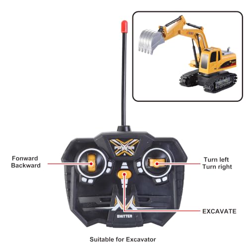 JOYIN 2 PCS Remote Control Construction Vehicle Toy Set, Friction-Powered RC Excavator & RC Dump Truck with Lights and Sounds for Imaginative Play, Birthday Gifts for Boys Girls - image 6