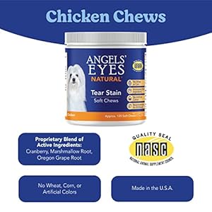 Angels’ Eyes Natural Tear Stain Prevention Soft Chews for Dogs | Chicken Flavor| For All Breeds | No Wheat No Corn | Daily Supplement | Proprietary Formula