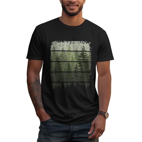 Men's Animal Letter Pattern Printed T-Shirt Versatile Cotton Fashion Basic T-Shirt Casual Breathable Short Sleeve