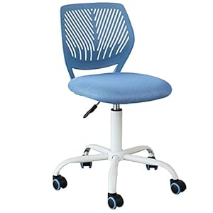 SoBuy FST64-BL Ergonomische Bureaustoel kinderdraaistoel Draaistoel Computerstoel Verstelbare Hoogte – Blauw – Zithoogte…