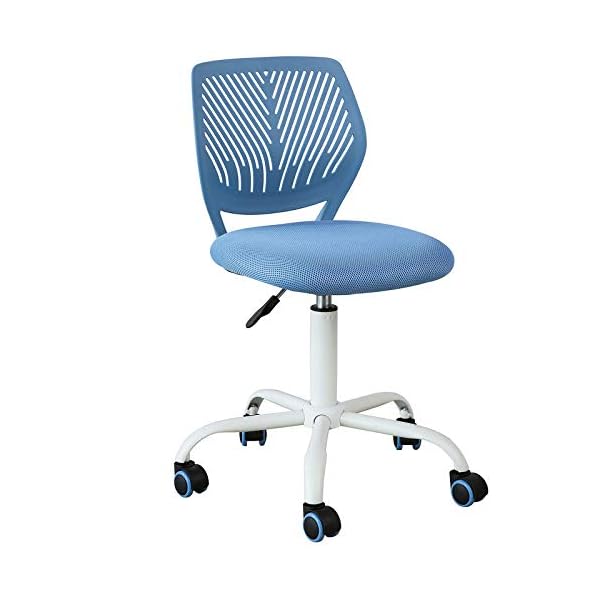 SoBuy FST64-BL Ergonomische Bureaustoel kinderdraaistoel Draaistoel Computerstoel Verstelbare Hoogte – Blauw – Zithoogte…
