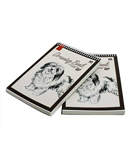 Image of LRS A5 Sketch Pad for Artist - 140 GSM - Artist Drawing Book - (21.0 cm x 14.6cm) - Spiral Bound - Completely Handmade - (A5-50 Sheets, Pack of 2)