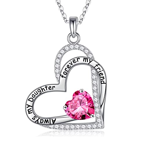 Iefil Sterling Silver Birthstone Necklace | Gift for Daughter or Daughter-in-Law