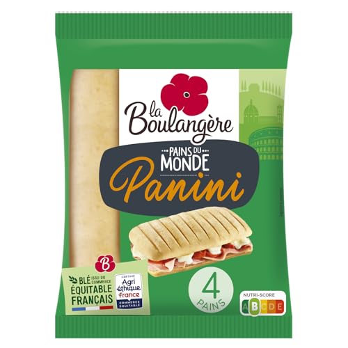 Il pane Panini La Boulangère è ideale per preparare un panino caldo da mangiare in movimento. Questo pane all'olio d'oliva è realizzato con farina di grano proveniente dal commercio equo e solidale francese.