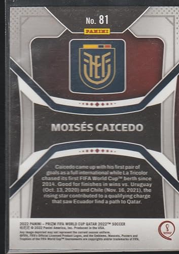 2022 Prizm Moises Caicedo Ecuador Rookie Soccer Card #81