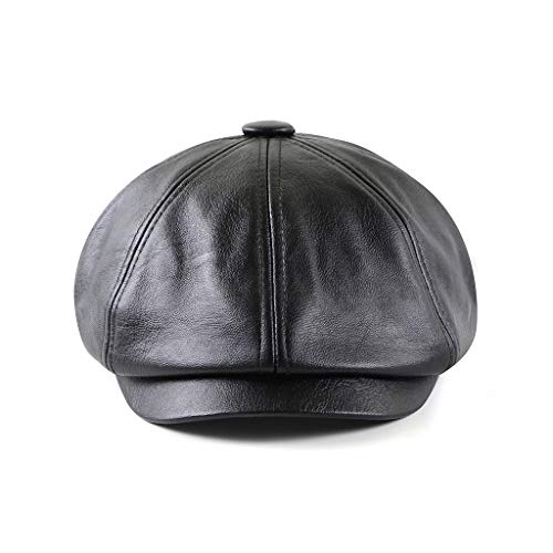 Govicta Men Caps and Hats Leather Cabby Hat Vintage Newsboy Cap Ivy Driving Fishing Cap