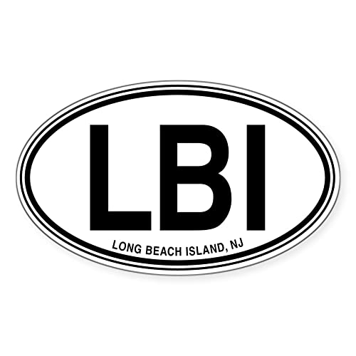 CafePress LBI Plain Euro Oval Sticker Oval Bumper Sticker, Euro Oval Car Decal