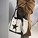 SAANG & JAT Star Messenger Bag, Vintage Star Tote Bag Y2K, Cute Aesthetic Crossbody Bag For Women, Fashion Shoulder Bag For Travel Bags (White), Large