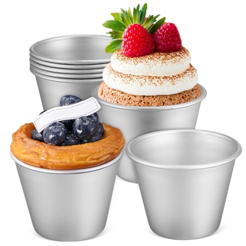 PartyKindom 8 piezas Moldes para Cupcakes y Pudín de Reutilizables Antiadherentes Fáciles de Limpiar para Hornear Magdalenas y Postres Casa o Fiestas