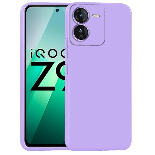 Image of Back Cover for iQOO Z9 5G | Full Camera Protection | Premium Liquid Silicon Case | Flexible Bumper Case for iQOO Z9 5G (Purple)