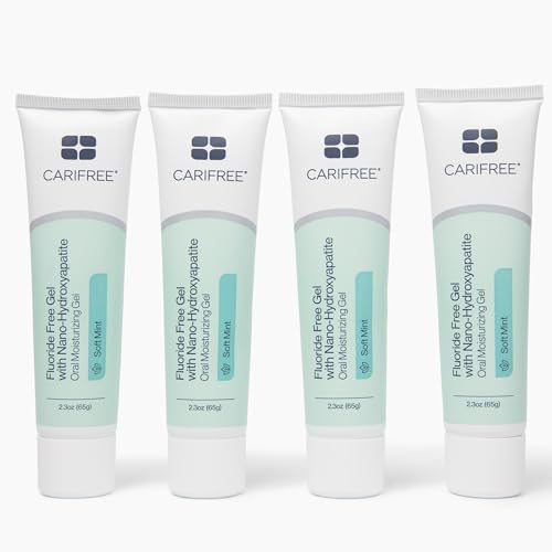CariFree Fluoride Free Gel Soft Mint Flavor Neutralizes pH Freshens Breath and Moistens Mouth Dentist Recommended for Oral Care Toothpaste Replacement 2.3 Ounce (Pack of 4)