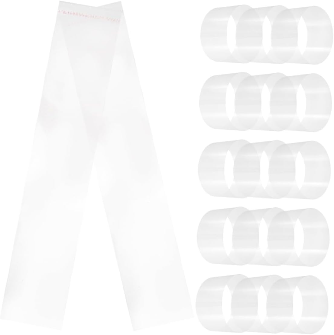 Cabilock 100Sheets Reusable Transparent Cake Edge Collars Clear Plastic Decorating Bands for Professional Baking Thickened Mousse Strips for Cake Edge Protection and Decor