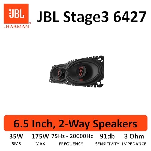 JBL Stage3 6427 - Juego de altavoces coche de 2 vías de Harman Kardon - Altavoz coche de 175 vatios - Echo Auto ovalada JBL de 100 x 152 mm (4"x 6") - imagen 10