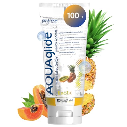 Joydivision AQUAglide Exotic Lubricant 100ml, Exotic Scent, Vegan, Oil-Free & Compatible with Latex Condoms