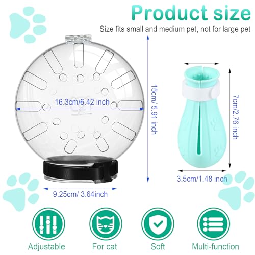 Image of Leifide Cat Muzzle for Grooming Adjustable Hood with Paw Covers,Extra Large | Breathable Anti Bite Muzzles Anti Scratch Boots Silicone Pussy Shoes Boots Kitten Paw Protector for Pet Bathing Shaving