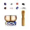 CHSEEO 8cm Tibetische Klangschale mit Heilstein Chakra Set, Himalaya Singing Bowl für Buddhismus, Klangtherapie, Yoga, Meditation, Entspannung, Chakra Heilung und Achtsamkeit #1