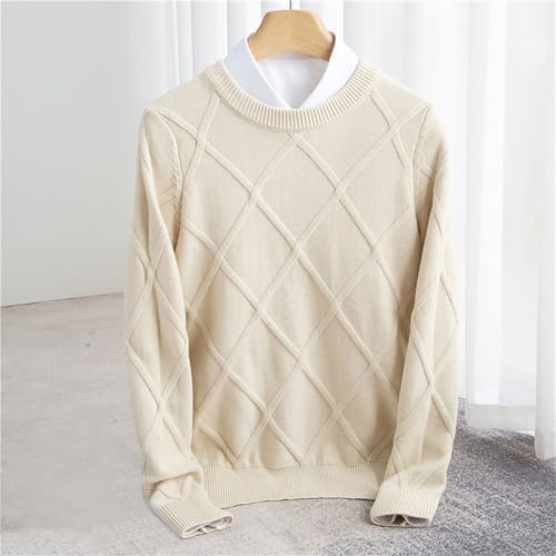 Men's Y2K Solid Color Crewneck Pullover Sweater Chunky Cable Knitted Texture Sweaters Classic Casual Sweaters2