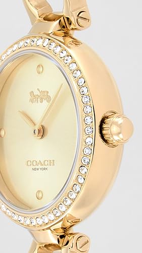 Image of Coach Park Qtz Basic Gold Round Dial Women's Watch|Ionic Plated Thin Gold Steel Material|Gold Color Band - 14503171