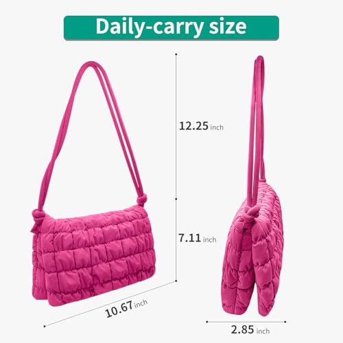 Image of NAARIAN Shoulder Bag for Women, Small Puffer Crescent Hobo Bag, Trendy Waterproof Clutch with Magnetic Closure | Trendy