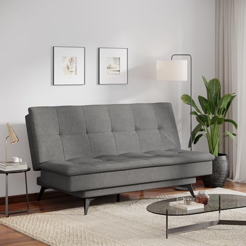 Image of Wakefit Flexia Sofa Cum Bed | 3 Yr Warranty | Convertible 3 Seater, Lightweight, Space Saving Design, Perfect for Home, Living Room | Double Bed | Sofa, Lounger & Bed in One | Warpknit Grey