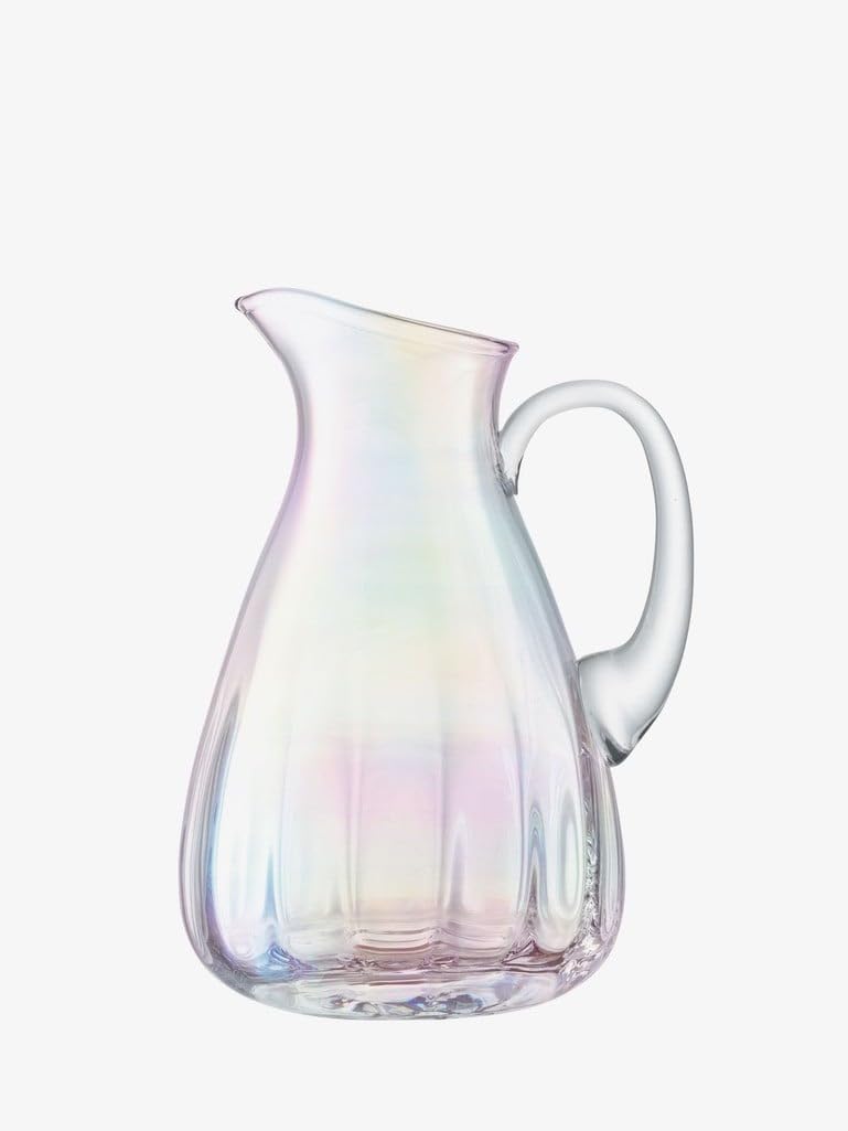 LSA International Pearl Jug 2.2L Mother of Pearl| 1 Unit | Mouthblown & Handmade Glass | Hand Painted | PE27