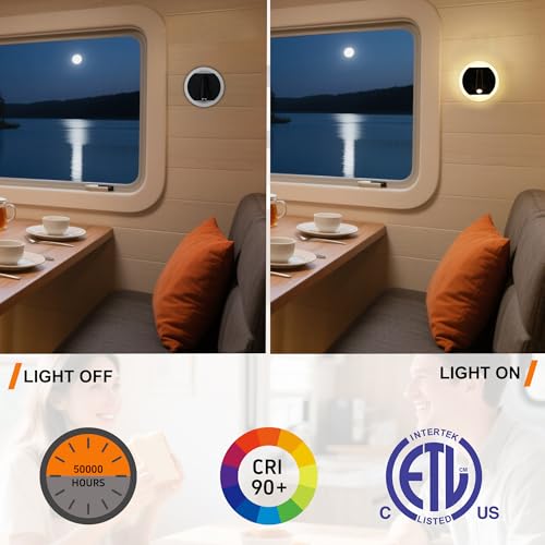 Image of Facon 12V RV Wall Sconce Reading Light with w /18W USB-C Fast Charger, 270 Rotatable Spot Lights with Independent Switches, RV Interior Light for Bedroom, Camper, Trailer, Tiny Homes