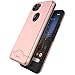 Teelevo Wallet Case for Google Pixel 3a XL, Dual-Layer Case with Hidden Card Storage and Kickstand for Google Pixel 3a XL, Rose Gold
