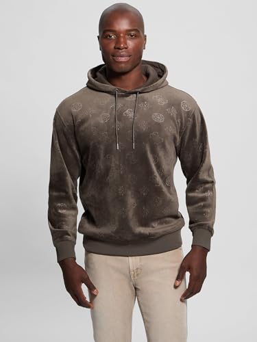 GUESS Men's Embossed Bonded Velvet Hoodie4