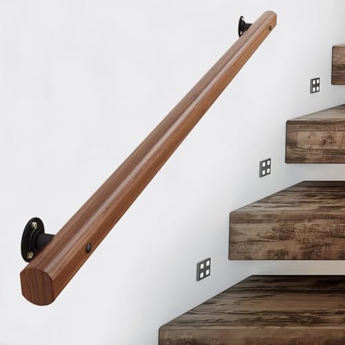 DMCHENGMA Ringhiera Moderna Corrimano, Ringhiera per Scale per Interni ed Esterni, Scale in Legno Massello da 1ft-15ft Corrimano Corridoio Asta di Supporto Bracciolo Forte Balaustra Robusta(30cm)