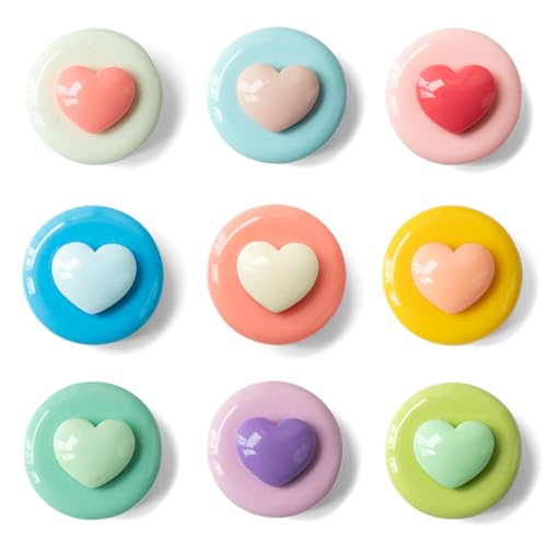 Aimants décoratifs pour réfrigérateur, surface brillante (9 couleurs et 9 pièces)