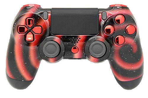 Hand Airbrushed Fade Playstation 4 Custom Controller (Solar Flare W/Red Chrome Inserts)