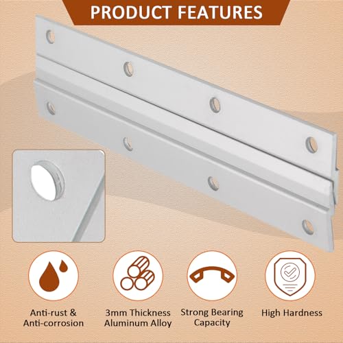 Image of Murtenze 6 Inch French Cleat Picture Hanger Z Hanger, Aluminum Interlocking Wall Mounting Bracket Hardware Kit Z Clips for Hanging Wall Painting, Picture, Whiteboard, Headboard, Artwork (2 Pairs)