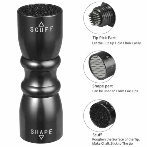 ABA Snooker Glove 3 Finger Billiard Black Glove for Snooker Billiard Pool Cue Tip Stick Shaper Repair Tools w Shaper Scuffer Tips Pick Aerator (Black) 4
