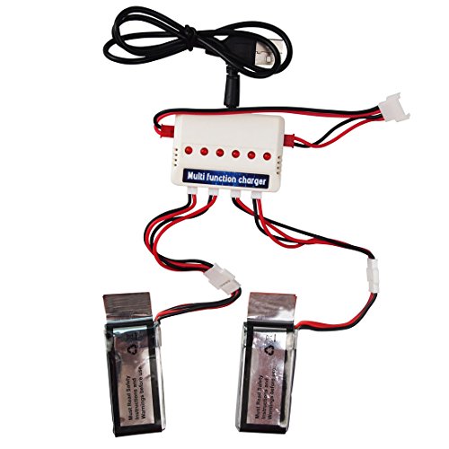 Wwman 2pcs 3.7V 350mah Batteries and 1to3 Battery Charger for UDI U818A WiFi FPV U845 WiFi FPV Rc Quadcopter Drone Spare Parts