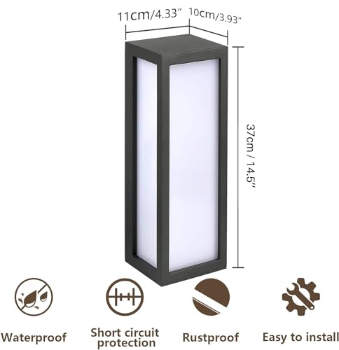 Aplique de Pared Exterior Moderno de Aluminio Elegante con Protección IP54 E27 6