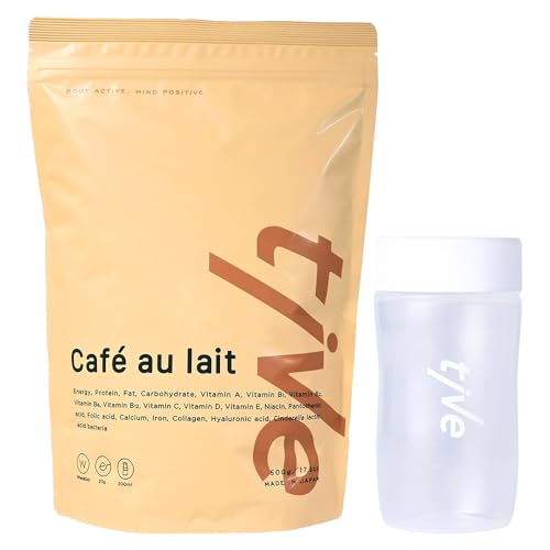 [Amazon.co.jp限定] 味源 プロテイン tive カフェオレ風味 (500g+シェイカー付)[man241-H]