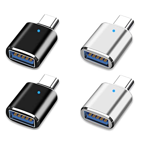 Azuxreza USB C auf USB-Adapter, [4 Pack] USB Typ C auf USB 3.0 Adapter kompatibel mit MacBook Pro 2021 iMac iPad, MacBook Air 2020, Dell, XPS, Laptop, Monitor und anderen Typ-C-Geräten Cover