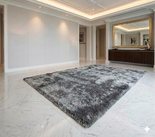 Image of Luxury Shaggy Area Rug, Ultra Soft 1.5 Inch High-Pile Plush Carpet for Bedroom, Fluffy Non-Slip Room Decor, Large Shag Rug for Nursery & Living Room(3x5 Feet, d.Grey)
