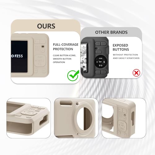 Image of Case for Kodak PIXPRO FZ55,FZ55 accessories,Soft Silicone Protective Case,Comes with 2 Screen Protectors and 1 Wrist Strap - Off white
