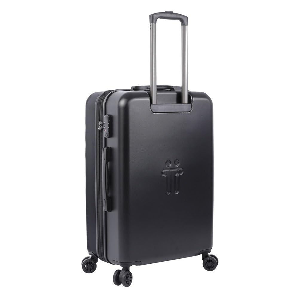 TOTTO - Maleta Rígida Mediana, Modelo Bazy+, 43.5 x 69 x 26 cm, Capacidad 64 L, Expandible, Alta Resistencia a Impactos, Ruedas 360º, Manija Telescópica, Correas Internas, Candado TSA, Color Negro