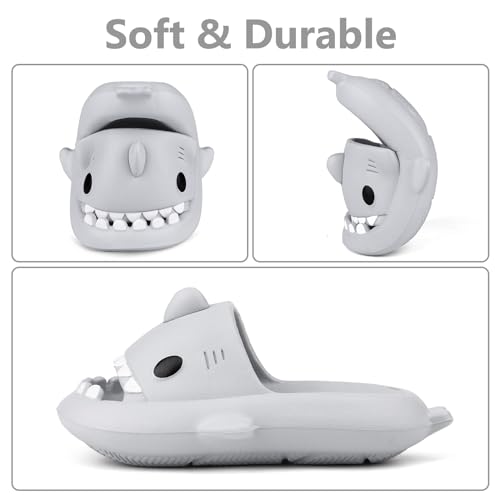 Image of Kids Shark Cloud Slides | Toddler Boys Girls Shower Slippers | Boys Girls Cute Cartoon Fish Flip Flops | Beach Pool Home Sandals | Quick Dry Non-Slip