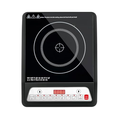 Image of (10 Years Assured Warranty) Portable Induction Cooktop with Touch Panel Toughened Crystal Glass Surface 4 Digit LED Display Compatible with All Cookware Energy Efficient Modern Kitchen