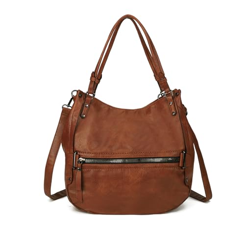 Gladdon Hobo Bags for Women, Ladies Multi Pockets Top Handle Handbags, Vintage Cross-body Shoulder Satchel, Soft Leather Messenger Purse