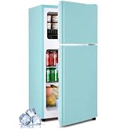 Amazon.com: Anypro 3.2 Cu.Ft Refrigerator, Double Door Retro