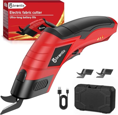 Image of BRONTIX Electric Scissor Cutting Machine 10000 RPM with 2 blades | 2000 Mah battery | Scissors Paper Cutter for Fabric Tailoring Accessories Heavy Duty Cutter Machine