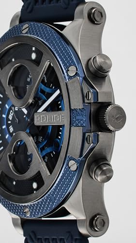Image of Police Black Dial Multifunction Silicone Strap Watch for Men