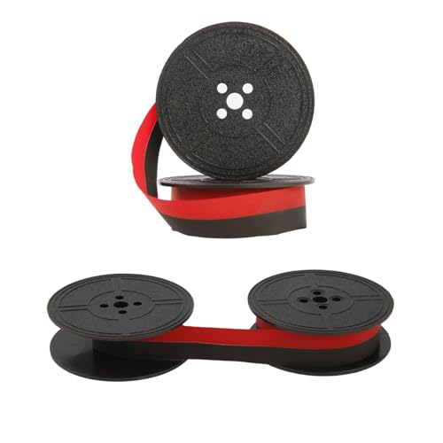 AYHYHLJZJ 2 Stück Farbband für Schreibmaschinen, Schreibmaschinenband Kompatibel mit Klassischen Modellen DIN 2103 32755 Rot, Hochwertiges Farbband für klare und präzise Druckergebnisse(Schwarz+Rot)