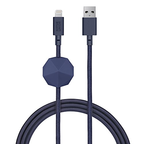 Native Union ANCHOR Cable - 6.5ft Ultra-Strong Reinforced [Apple MFi Certified] iPhone/iPad Lightning to USB Charging Cable with Anchor Weight (Marine)