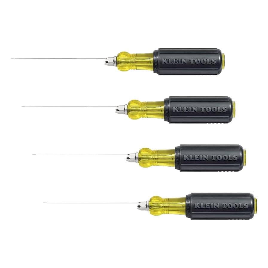 Image of Klein Tools 602-12 3 /8-Inch Keystone Tip Screwdriver with 12-Inch Heavy-Duty Round-Shank, Made in USA (Pack of 4)
